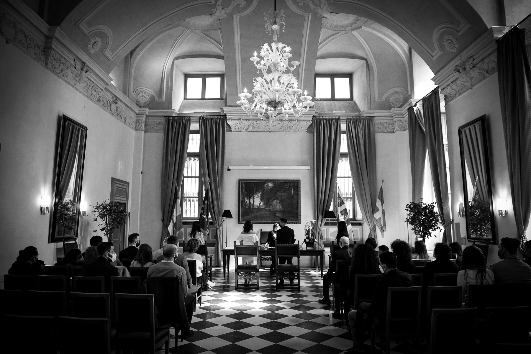 Wedding ceremony room, editorial wedding photography Italy by Vow and Vision